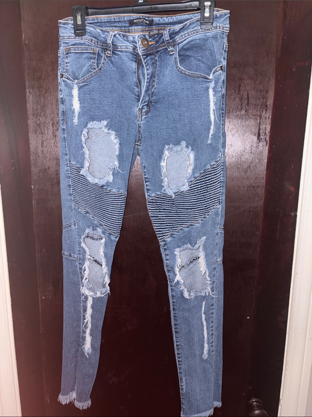 High-Rise Distressed Blue Women’s Jeans